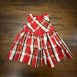 Bonnie Jean Infant Girls Plaid Dress‎ Metallic Fabric 12 Months EUC
